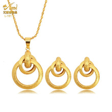 Load image into Gallery viewer, Fashion Jewelry Sets Dubai Plated Bridal Wedding Dangle Earring Necklace For Women African Party Gifts France Designer Jewellery