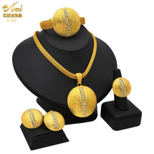 Load image into Gallery viewer, Indian Jewellery Luxury Necklace African Jewelry Set Dubai Gold Color Arabic Wedding Bridal Collection Sets Earring For Women