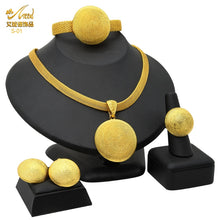 Load image into Gallery viewer, Indian Jewellery Luxury Necklace African Jewelry Set Dubai Gold Color Arabic Wedding Bridal Collection Sets Earring For Women