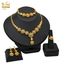 Load image into Gallery viewer, Indian Jewellery Luxury Necklace African Jewelry Set Dubai Gold Color Arabic Wedding Bridal Collection Sets Earring For Women