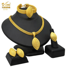 Load image into Gallery viewer, Indian Jewellery Luxury Necklace African Jewelry Set Dubai Gold Color Arabic Wedding Bridal Collection Sets Earring For Women