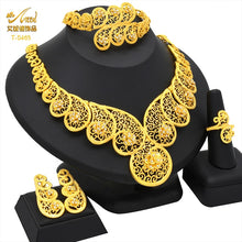 Load image into Gallery viewer, Indian Jewellery Luxury Necklace African Jewelry Set Dubai Gold Color Arabic Wedding Bridal Collection Sets Earring For Women