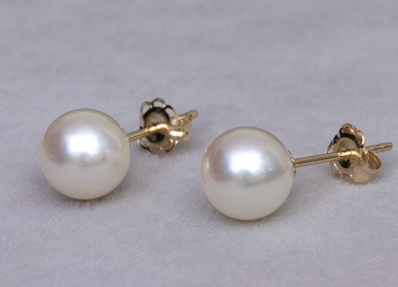 Pearl earrings AAAA 7-8mm white