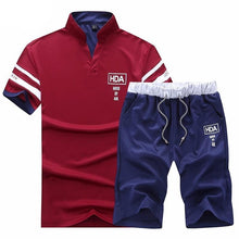 Load image into Gallery viewer, Summer Men&#39;s Tracksuit Clothing Male Short Sleeve + Shorts 2 Pieces