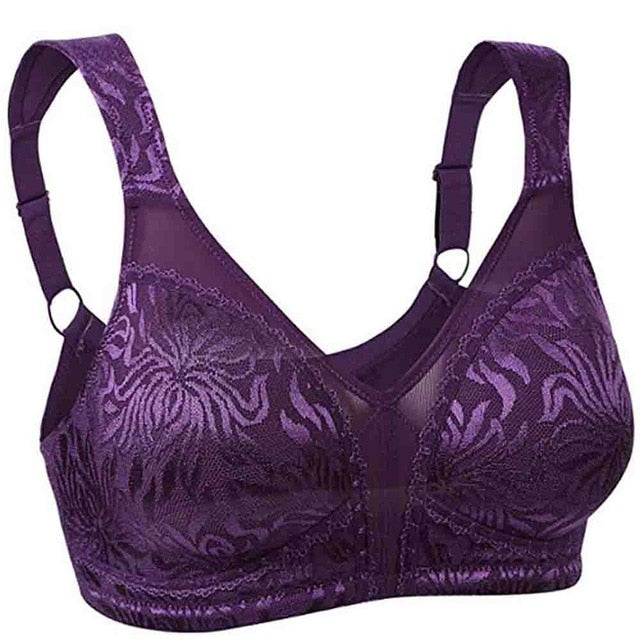 Women Full cup Large Size Bra Unlined Underwear Comfortable Wire Free brassiere