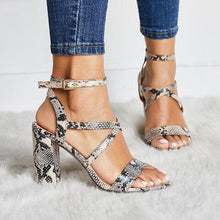 Load image into Gallery viewer, Women Prints Snakeskin Sandals Pumps Super High Heels