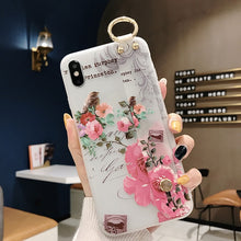 Load image into Gallery viewer, 3D Flower Phone Case with Wrist Strap support Soft TPU Case