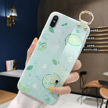 Load image into Gallery viewer, 3D Flower Phone Case with Wrist Strap support Soft TPU Case