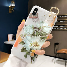 Load image into Gallery viewer, 3D Flower Phone Case with Wrist Strap support Soft TPU Case