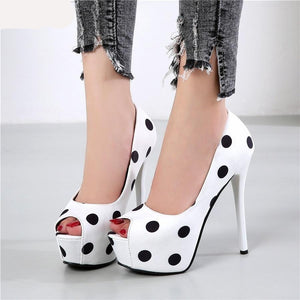 Pumps women shoes platform heels peep toe woman shoes ladies office shoes women Wave point Party Shoes