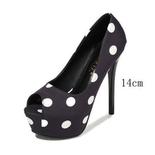 Load image into Gallery viewer, Pumps women shoes platform heels peep toe woman shoes ladies office shoes women Wave point Party Shoes