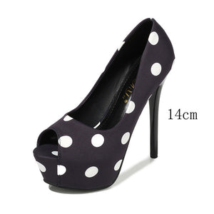 Pumps women shoes platform heels peep toe woman shoes ladies office shoes women Wave point Party Shoes
