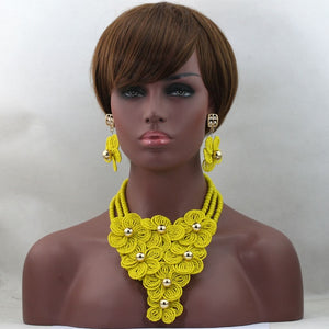 Splendid Yellow Flower Wedding Jewelry Set Hot Sale