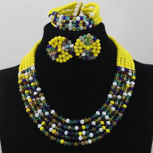 Splendid Yellow Flower Wedding Jewelry Set Hot Sale