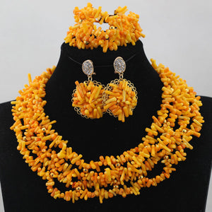 Splendid Yellow Flower Wedding Jewelry Set Hot Sale