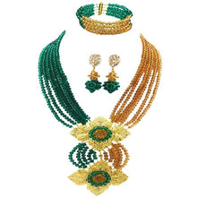 Load image into Gallery viewer, Gorgeous Multi color Plated Nigeria Women Crystal Beads Necklace Sets