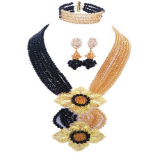 Load image into Gallery viewer, Gorgeous Multi color Plated Nigeria Women Crystal Beads Necklace Sets