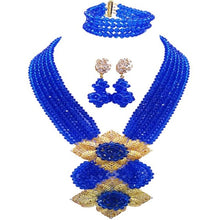 Load image into Gallery viewer, Gorgeous Multi color Plated Nigeria Women Crystal Beads Necklace Sets