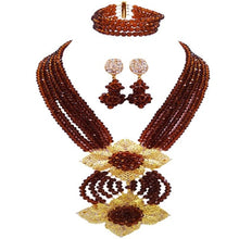 Load image into Gallery viewer, Gorgeous Multi color Plated Nigeria Women Crystal Beads Necklace Sets