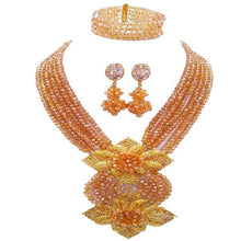 Load image into Gallery viewer, Gorgeous Multi color Plated Nigeria Women Crystal Beads Necklace Sets