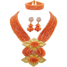 Load image into Gallery viewer, Gorgeous Multi color Plated Nigeria Women Crystal Beads Necklace Sets