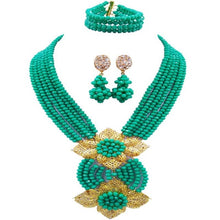 Load image into Gallery viewer, Gorgeous Multi color Plated Nigeria Women Crystal Beads Necklace Sets