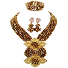 Load image into Gallery viewer, Gorgeous Multi color Plated Nigeria Women Crystal Beads Necklace Sets