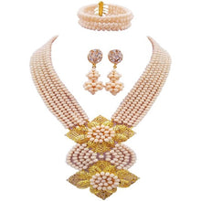 Load image into Gallery viewer, Gorgeous Multi color Plated Nigeria Women Crystal Beads Necklace Sets