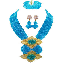 Load image into Gallery viewer, Gorgeous Multi color Plated Nigeria Women Crystal Beads Necklace Sets