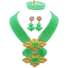 Load image into Gallery viewer, Gorgeous Multi color Plated Nigeria Women Crystal Beads Necklace Sets