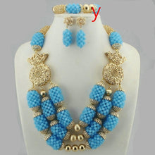 Load image into Gallery viewer, Gold Round Beads Necklace Set Classic African Beads Jewelry Set for Women