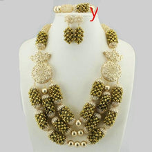 Load image into Gallery viewer, Gold Round Beads Necklace Set Classic African Beads Jewelry Set for Women