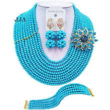 Load image into Gallery viewer, Fashion Nigeria Beads Jewelry Set Mint green Crystal Necklace Bridal Jewelry