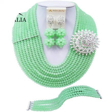 Load image into Gallery viewer, Fashion Nigeria Beads Jewelry Set Mint green Crystal Necklace Bridal Jewelry