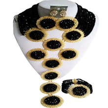 Load image into Gallery viewer, Fashion Nigeria Wedding African beads jewelry set Peacock Green Crystal