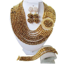 Load image into Gallery viewer, Nigeria Wedding African beads jewelry set white Crystal