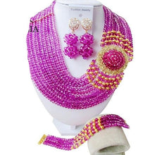 Load image into Gallery viewer, Nigeria Wedding African beads jewelry set white Crystal