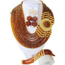 Load image into Gallery viewer, Nigeria Wedding African beads jewelry set white Crystal