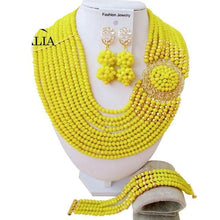 Load image into Gallery viewer, Nigeria Wedding African beads jewelry set white Crystal