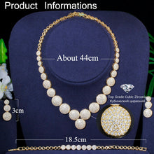 Load image into Gallery viewer, CWWZircons 3Pcs High Quality Cubic Zircon Dubai Gold Necklace Jewelry Set for Women Wedding Evening Party Dress Accessories T349