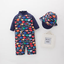 Load image into Gallery viewer, New summer baby boy swimwear+hat 2pcs set