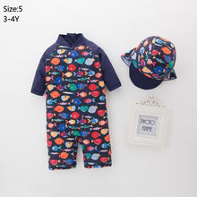 Load image into Gallery viewer, New summer baby boy swimwear+hat 2pcs set