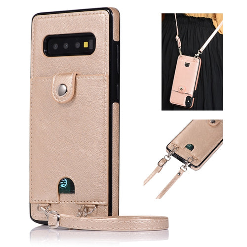 Case Cases Card Leather Phone Cover Wallet Strap Crossbody Long Chain for Note 8 9