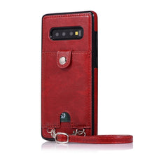 Load image into Gallery viewer, Case Cases Card Leather Phone Cover Wallet Strap Crossbody Long Chain for Note 8 9