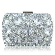 Load image into Gallery viewer, Peafowl Giant Light Blue Rhinestones Women Evening Bags