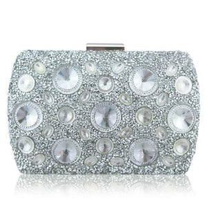 Peafowl Giant Light Blue Rhinestones Women Evening Bags