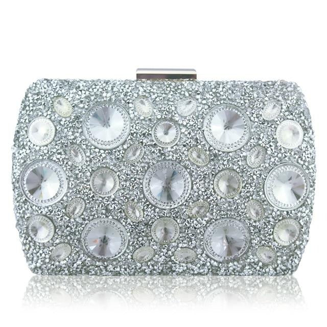 Peafowl Giant Light Blue Rhinestones Women Evening Bags