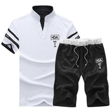 Load image into Gallery viewer, Summer 2019 Two Piece Set Men Short Sleeve T Shirt Cropped Top Shorts Men&#39;s Tracksuits Design Fashion