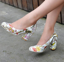 Load image into Gallery viewer, Spring Women Pumps 7cm Chunky Block High Heels