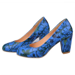 Spring Women Pumps 7cm Chunky Block High Heels